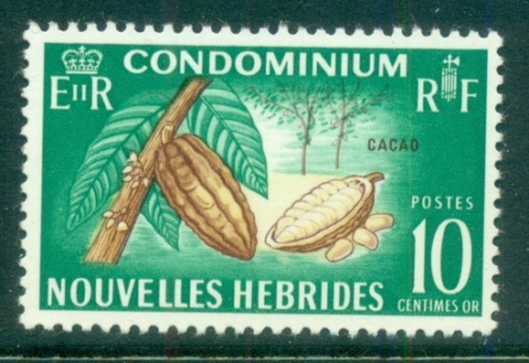 New Hebrides (Fr) 1963-67 Pictorials, Cacao 10c