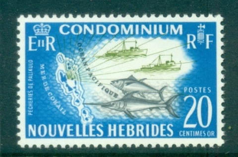 New Hebrides (Fr) 1963-67 Pictorials, Map, Tuna Ship 20c