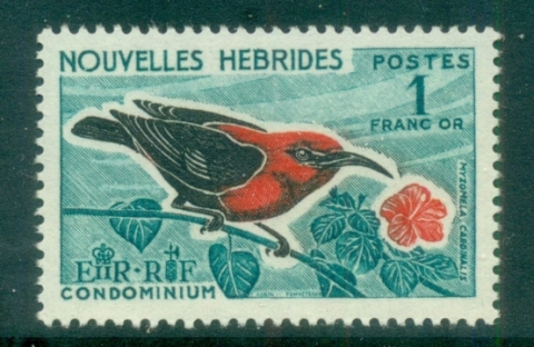 New Hebrides (Fr) 1963-67 Pictorials, Bird & Flower 1fr