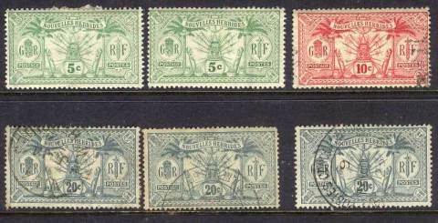 New Hebrides (Fr) 1912 Native Idols Wmk RF Asst