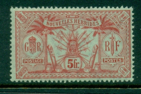 New Hebrides (Fr) 1911 Idols, Wmk CA 5f