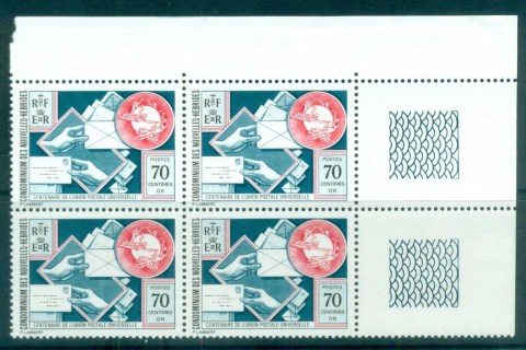 New Hebrides (Fr) 1974 Centenary of UPU Blk 4