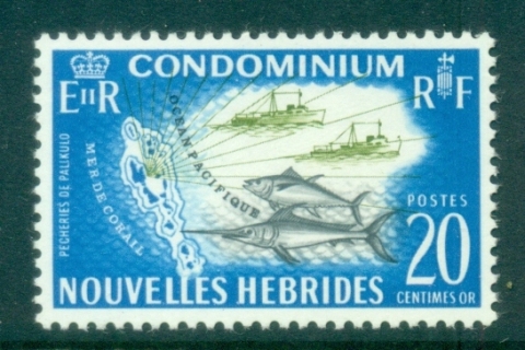 New Hebrides (Fr) 1963-67 Pictorials, Map, Tuna Ship 20c