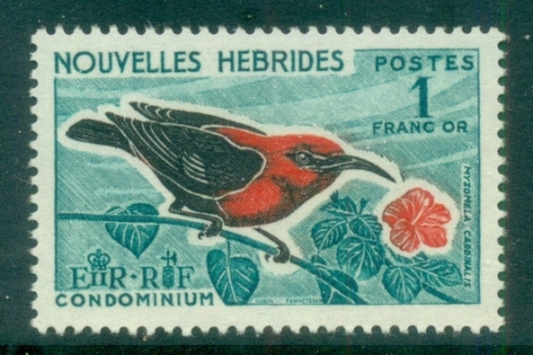 New Hebrides (Fr) 1963-67 Pictorials, Bird & Flower 1fr