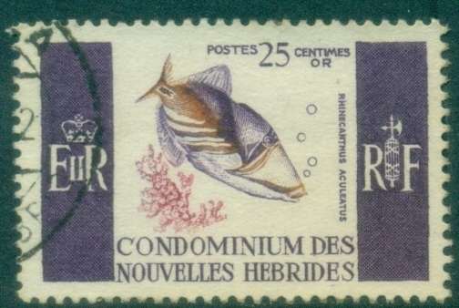 New-Hebrides-Fr-1966-Local-Motifs-Fish-25c-FU
