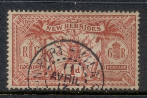New Hebrides (Br) 1911 Native Idols Wmk. Crown CA 1d