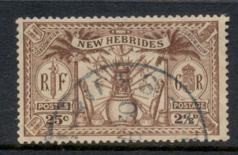 New Hebrides (Br) 1925 Native Idols 25c/2.5d