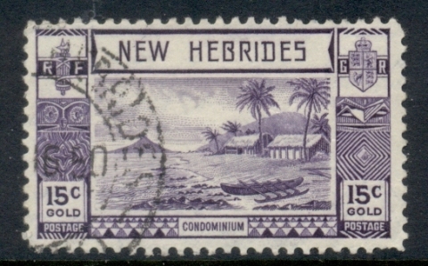 New Hebrides (Br) 1938 Beach Scene 15c