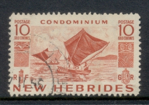 New Hebrides (Br) 1953 Pictorial, Outrigger Canoes 10c