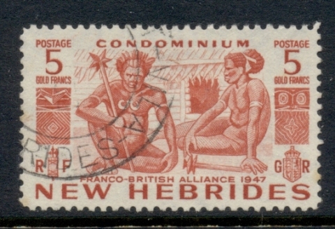New Hebrides (Br) 1953 Pictorial, Island Couple 5f