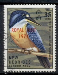 New Hebrides (Br) 1974 Birds Opt. Royal Visit 35c