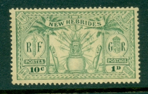 New Hebrides (Br) 1925 Native Idols 10c./1d