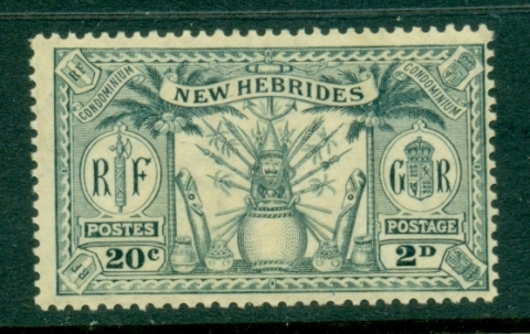 New Hebrides (Br) 1925 Native Idols 20c,2d
