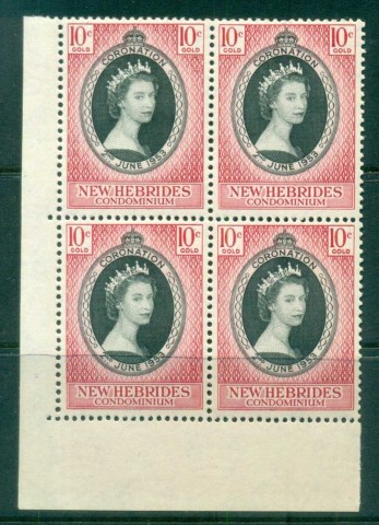New Hebrides (Br) 1953 QEII Coronation Blk 4