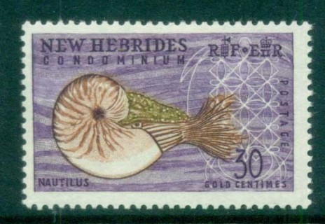 New Hebrides (Br) 1963-67 Pictorials, Nautilus Shell 30c