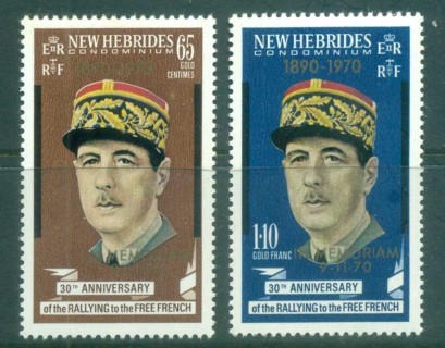 New Hebrides (Br) 1971 Charles de Gaulle Opt in Memoriam