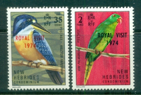 New Hebrides (Br) 1973 Royal Visit Opt on Birds