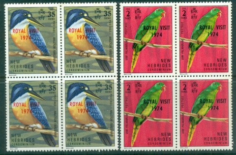 New Hebrides (Br) 1973 Royal Visit Opt on Birds Blk 4