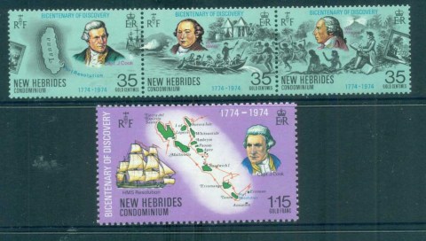 New Hebrides (Br) 1974 Capt Cook Bicentenary of Discovery