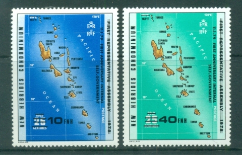 New Hebrides (Br) 1979 Maps Surcharged