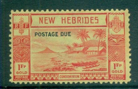 New Hebrides (Br) 1938 Postage Dues Opts 1fr