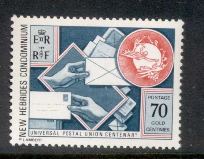 New-Hebrides-Br-1974-UPU-centenary-MUH