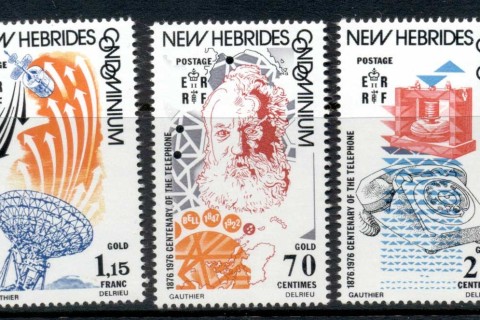 New Hebrides (Br) 1976 Telephone Centenary, Alexander Graham Bell
