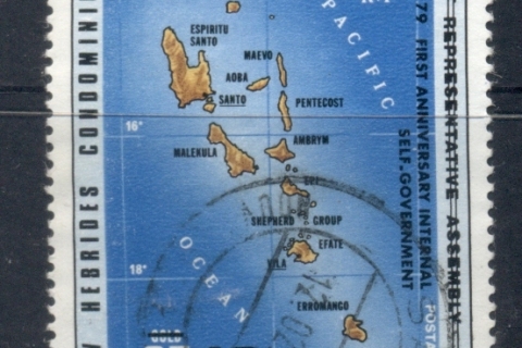 New Hebrides (Br) 1979 Self Government Opt 10f on 25c