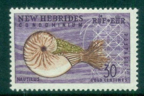 New Hebrides (Br) 1963-67 Pictorials, Nautilus Shell 30c