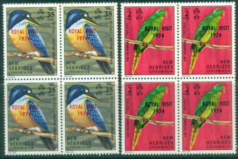 New Hebrides (Br) 1973 Royal Visit Opt on Birds Blk 4