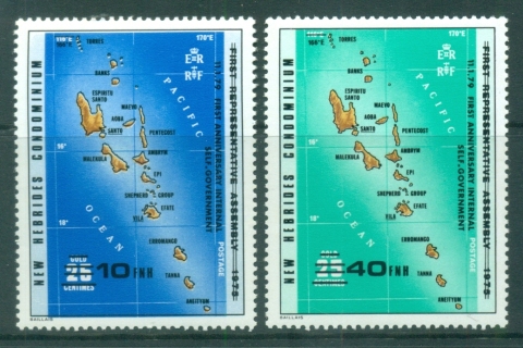 New Hebrides (Br) 1979 Maps Surcharged