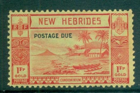 New Hebrides (Br) 1938 Postage Dues Opts 1fr