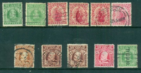 New-Zealand-1909-on-KEVII-Assorted-oddments-faults-FU-lot71529