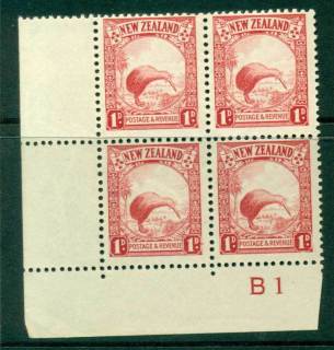 New-Zealand-1935-1d-Kiwi-Plate-B1-Block-4-MUH-Lot25893