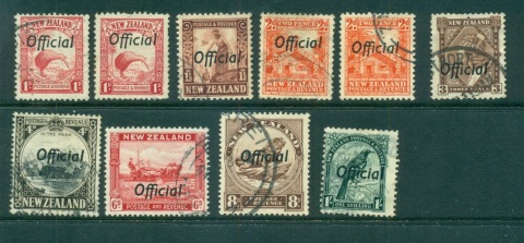 New-Zealand-1935-41-Pictorials-Officials-Assorted-FU-lot71540