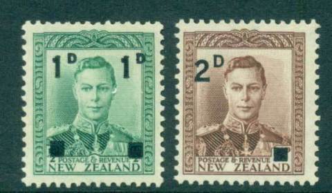 New-Zealand-1941-KGVI-Surcharges-2-MUH-Lot28528