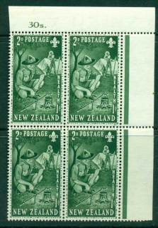 New-Zealand-1953-Health-2d-Scouts-Sheet-Value-Block-4-MH-MUH-Lot25886