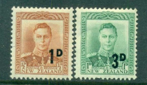 New-Zealand-1953-Surcharges-on-KGVI-MLH-lot71565