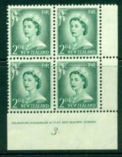 New-Zealand-1956-QEII-Redrawn-2d-Myrtle-Green-Plate-3-With-Stop-Block-4-lt-crease-MH-MUH-Lot25545