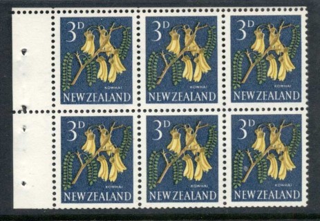 New-Zealand-1960-66-3d-Kowhai-Flower-booklet-pane-MUH