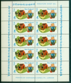 New-Zealand-1975-Health-Stamps-4c-1c-MS-MUH