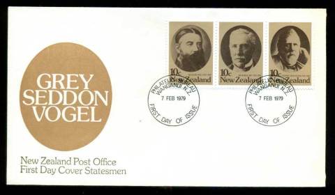 New-Zealand-1979-Grey-Seddon-Vogel-Statesmen-Str-3-FDC-lot52688