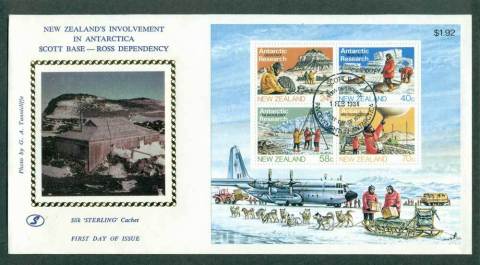 New-Zealand-1984-Antarctic-Research-MS-Silk-FDC-Lot28105