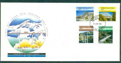 New-Zealand-1985-Scenic-Bridges-FDC-lot50435