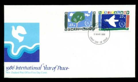 New-Zealand-1986-IYP-International-year-of-Peace-FDC-lot52736