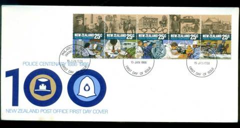 New-Zealand-1986-Police-Centenary-Srt-5-FDC-lot52741