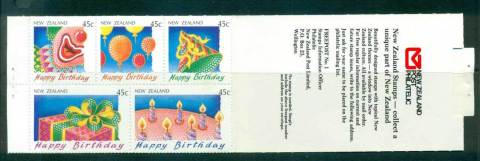 New-Zealand-1991-Happy-Birthday-45c-Booklet-MUH-lot53158