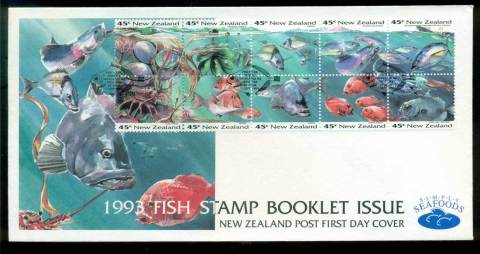 New-Zealand-1993-Marine-Life-Booklet-pane-10-FDC-lot52815