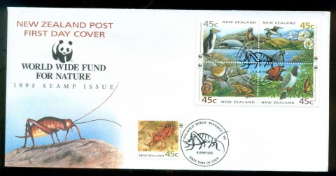 New-Zealand-1993-WWF-Wildlife-FDC-lot52813