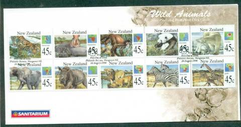 New-Zealand-1994-Wild-Animals-Booklet-pane-10-FDC-lot52826